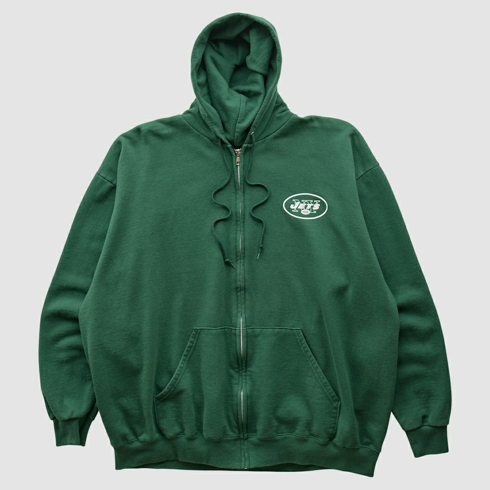 Fanatics New York Jets NFL 2000s Hooded Full Zip Sweatshirt Green Vintage