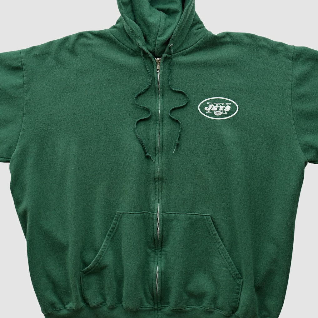 Fanatics New York Jets NFL 2000s Hooded Full Zip Sweatshirt Green Vintage