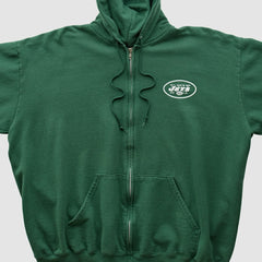 Fanatics New York Jets NFL 2000s Hooded Full Zip Sweatshirt Green Vintage