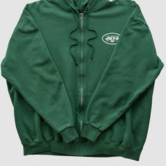 Fanatics New York Jets NFL 2000s Hooded Full Zip Sweatshirt Green Vintage