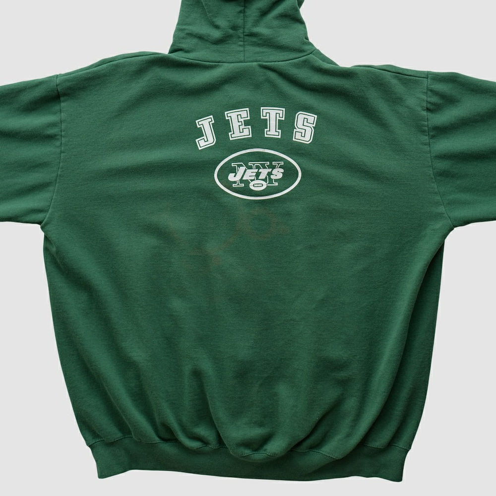 Fanatics New York Jets NFL 2000s Hooded Full Zip Sweatshirt Green Vintage