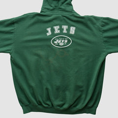 Fanatics New York Jets NFL 2000s Hooded Full Zip Sweatshirt Green Vintage