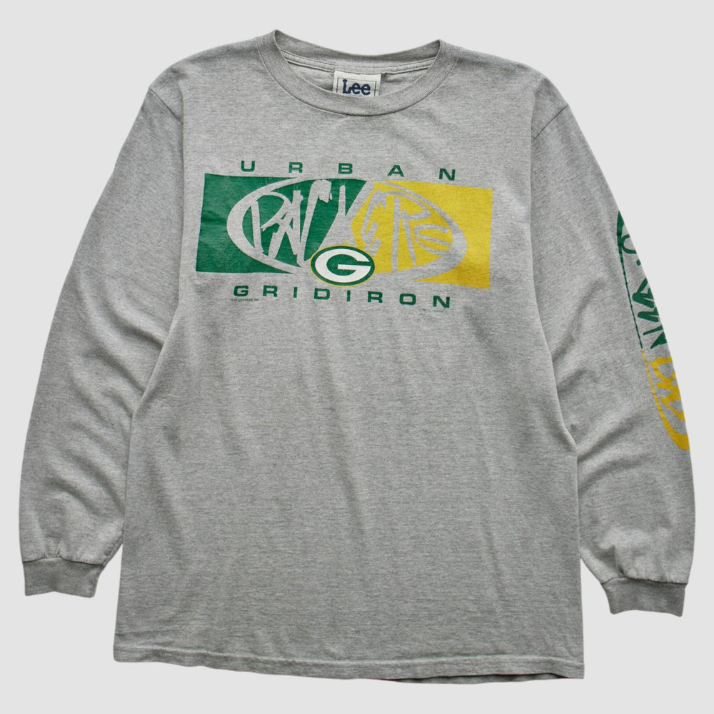 Fanatics Green Bay Packers Lee Apparel 90s Long Sleeve T-shirt Heather Gray Vintage