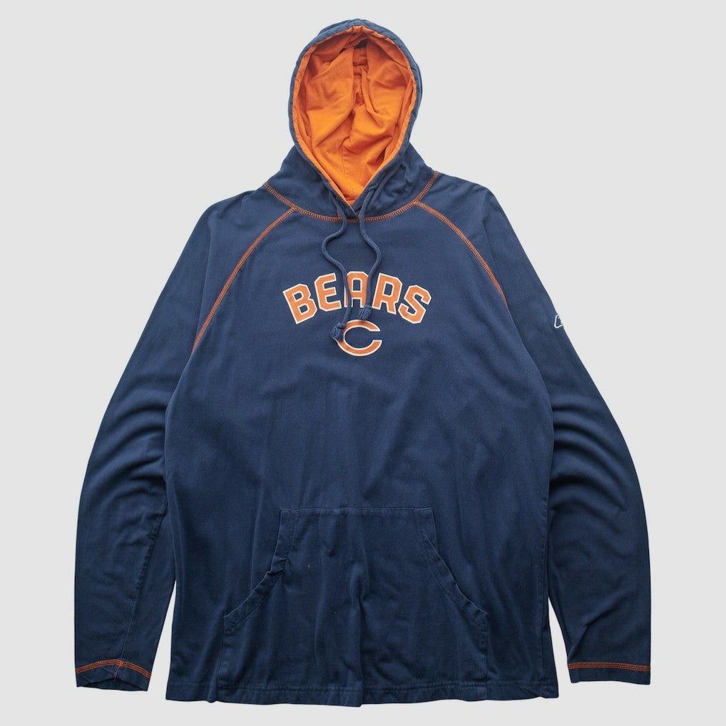 Fanatics Chicago Bears Reebok 2000s Hooded Pullover Sweatshirt Navy Vintage