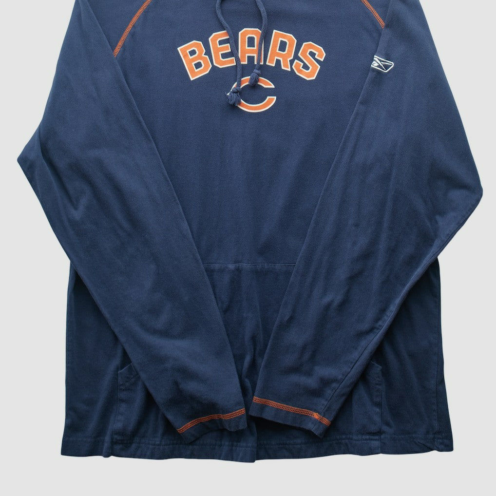 Fanatics Chicago Bears Reebok 2000s Hooded Pullover Sweatshirt Navy Vintage