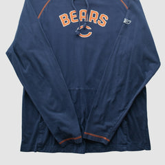 Fanatics Chicago Bears Reebok 2000s Hooded Pullover Sweatshirt Navy Vintage