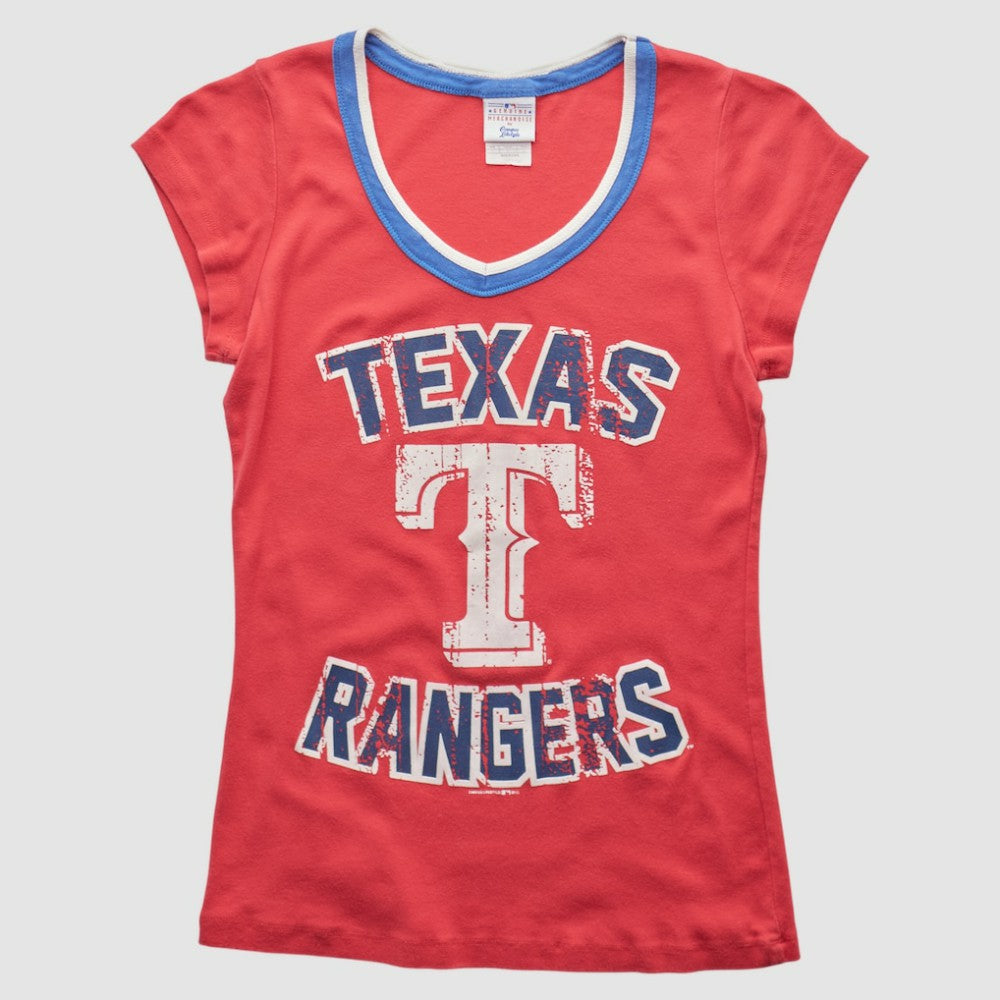 Texas Rangers Campus Lifestyle 2010s T-shirt - Red - XXVintage - Fanatics Discount