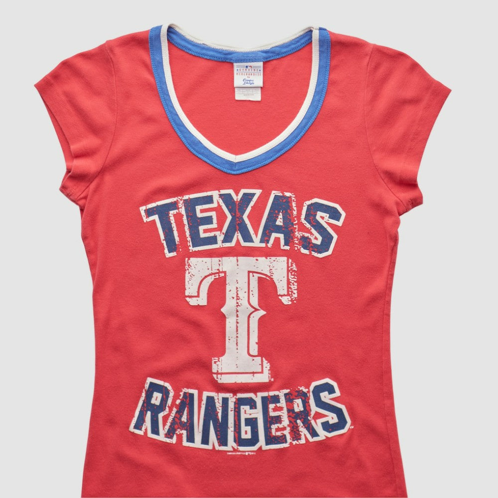 Texas Rangers Campus Lifestyle 2010s T-shirt - Red - XXVintage - Fanatics Discount