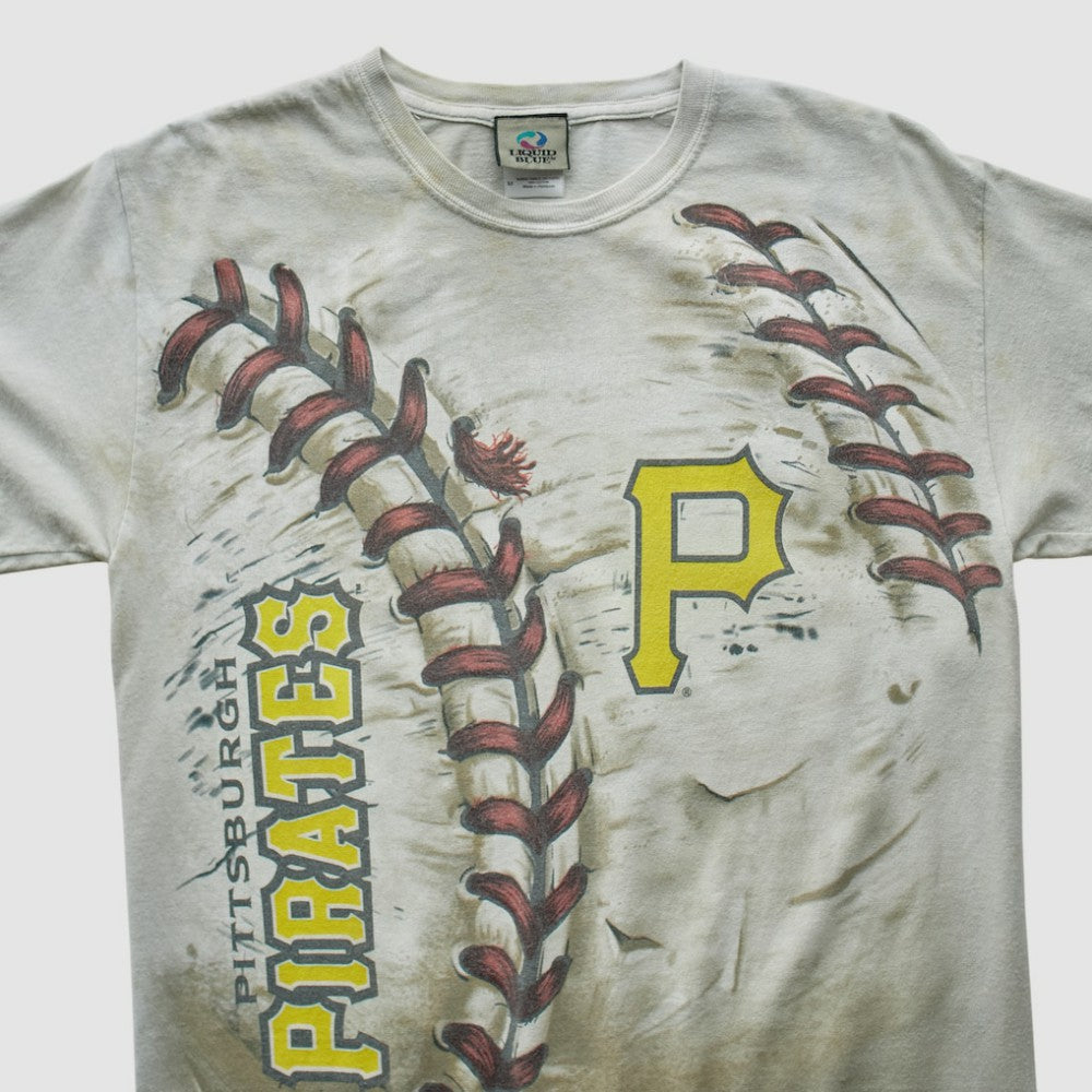 Pittsburgh Pirates Liquid Blue 2000s T-shirt - White - Vintage - Fanatics Discount