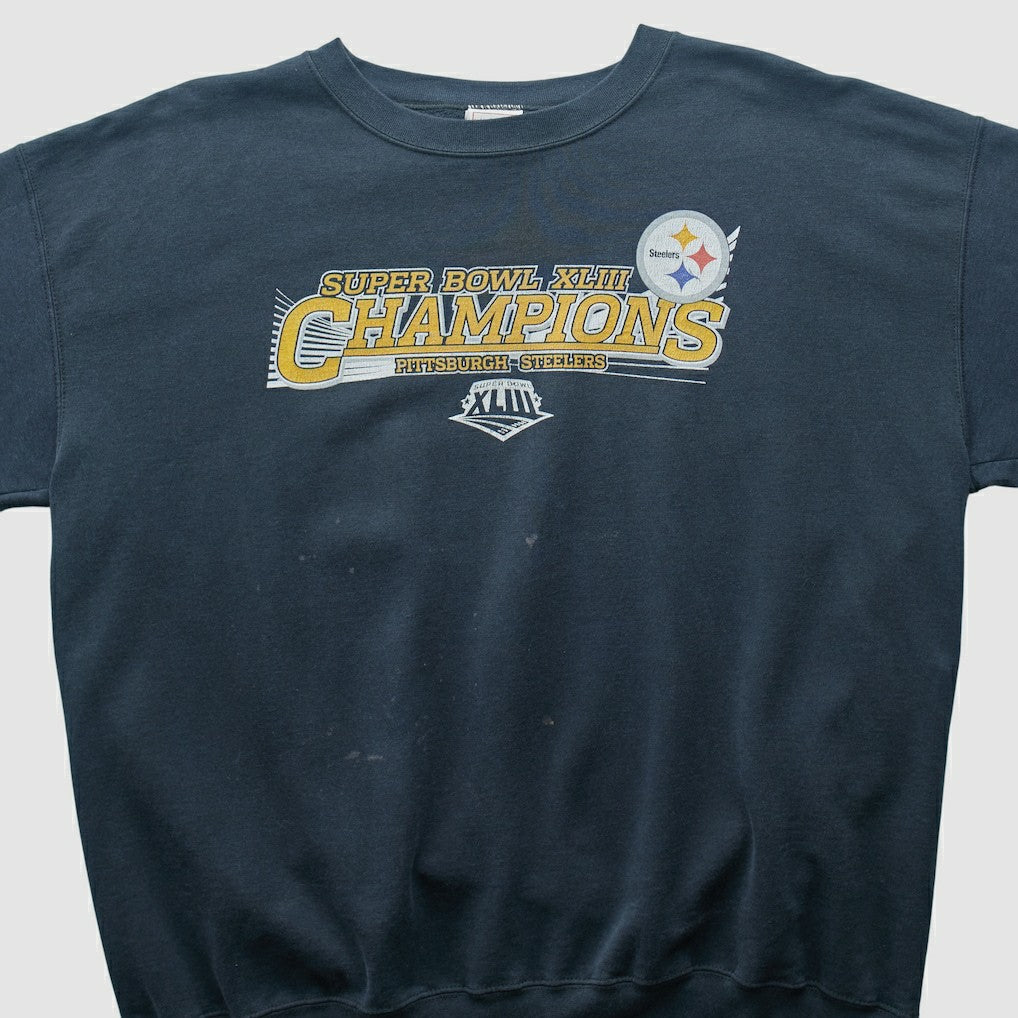 Fanatics Pittsburgh Steelers NFL 2009 Pullover Sweatshirt Navy Vintage