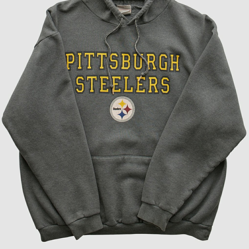 Fanatics Pittsburgh Steelers NFL 2000s Hooded Sweatshirt Black Vintage