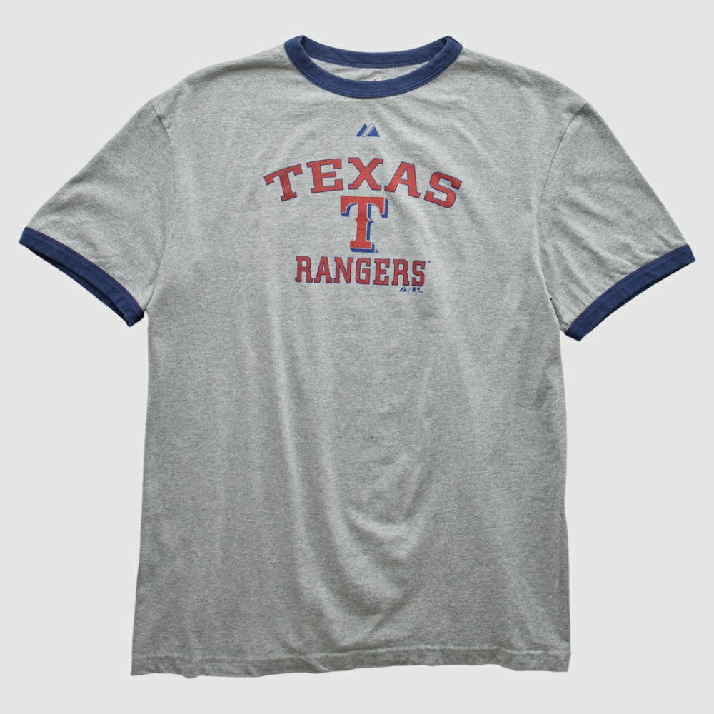 Texas Rangers Majestic 2010 T-shirt - Heather Gray - Vintage - Fanatics Online