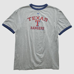Texas Rangers Majestic 2010 T-shirt - Heather Gray - Vintage - Fanatics Online