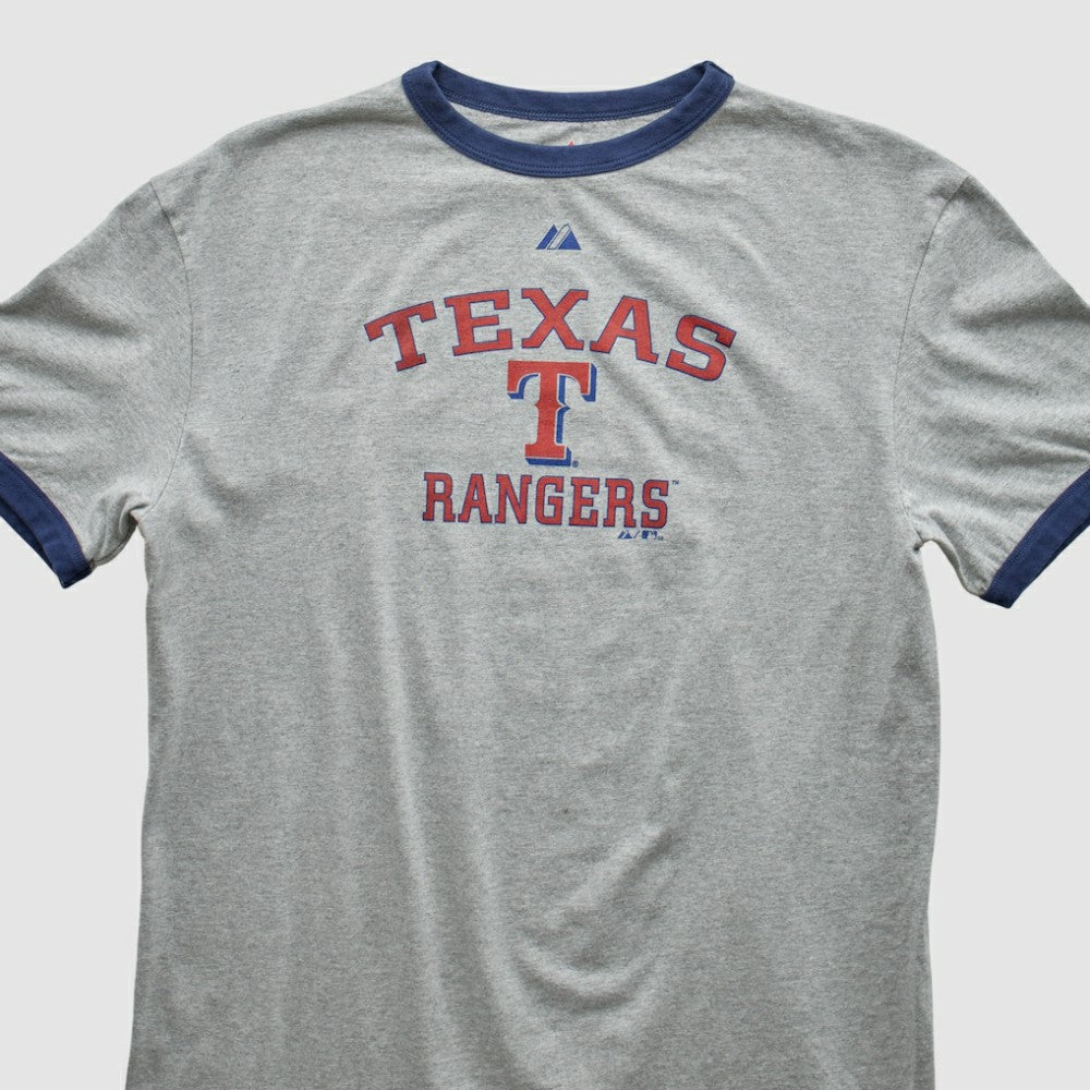 Texas Rangers Majestic 2010 T-shirt - Heather Gray - Vintage - Fanatics Online