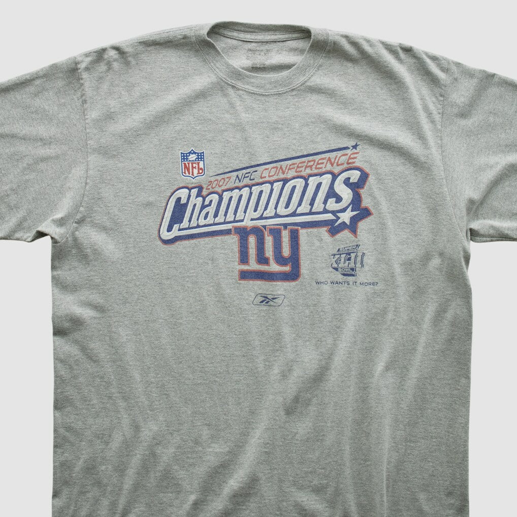 Fanatics New York Giants Reebok 2007 T-shirt Heather Gray Vintage