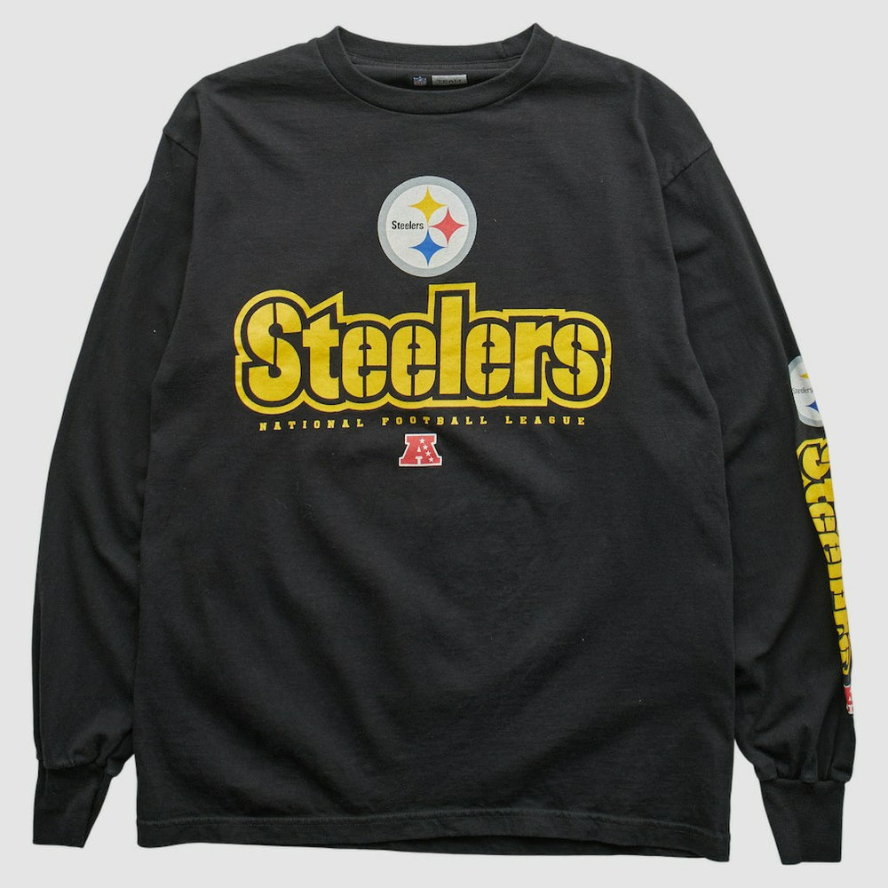 Fanatics Pittsburgh Steelers NFL 2000s Long Sleeve T-shirt Black Vintage
