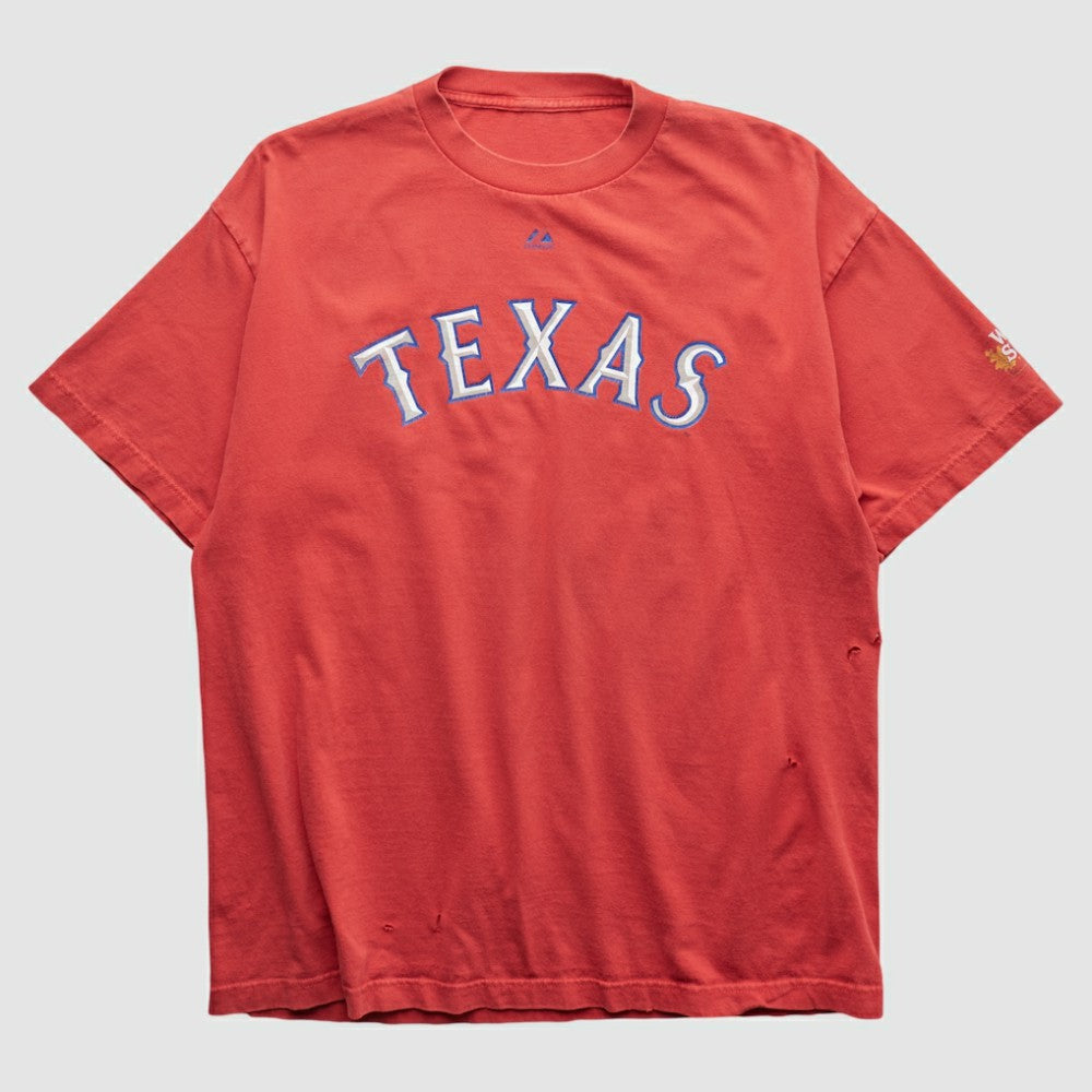Texas Rangers Majestic 2000s T-shirt - Red - Vintage - Fanatics Sale
