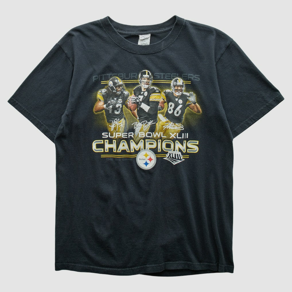 Fanatics Pittsburgh Steelers Anvil 2009 T-shirt Black Vintage