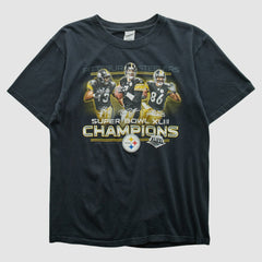 Fanatics Pittsburgh Steelers Anvil 2009 T-shirt Black Vintage
