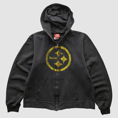 Fanatics Pittsburgh Steelers NFL 2000s Hooded Full Zip Sweatshirt Black Vintage