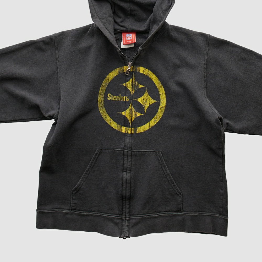Fanatics Pittsburgh Steelers NFL 2000s Hooded Full Zip Sweatshirt Black Vintage