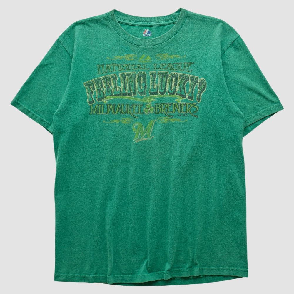 Milwaukee Brewers Majestic 2000s T-shirt - Green - Vintage - Fanatics Sale
