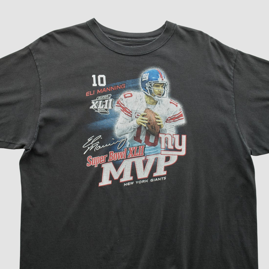 Fanatics Superbowl XLII MVP Reebok 2008 T-shirt Black Vintage