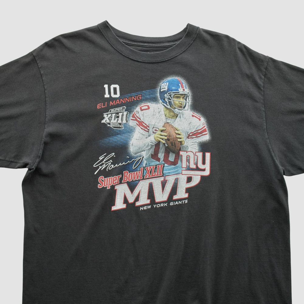Fanatics Superbowl XLII MVP Reebok 2008 T-shirt Black Vintage