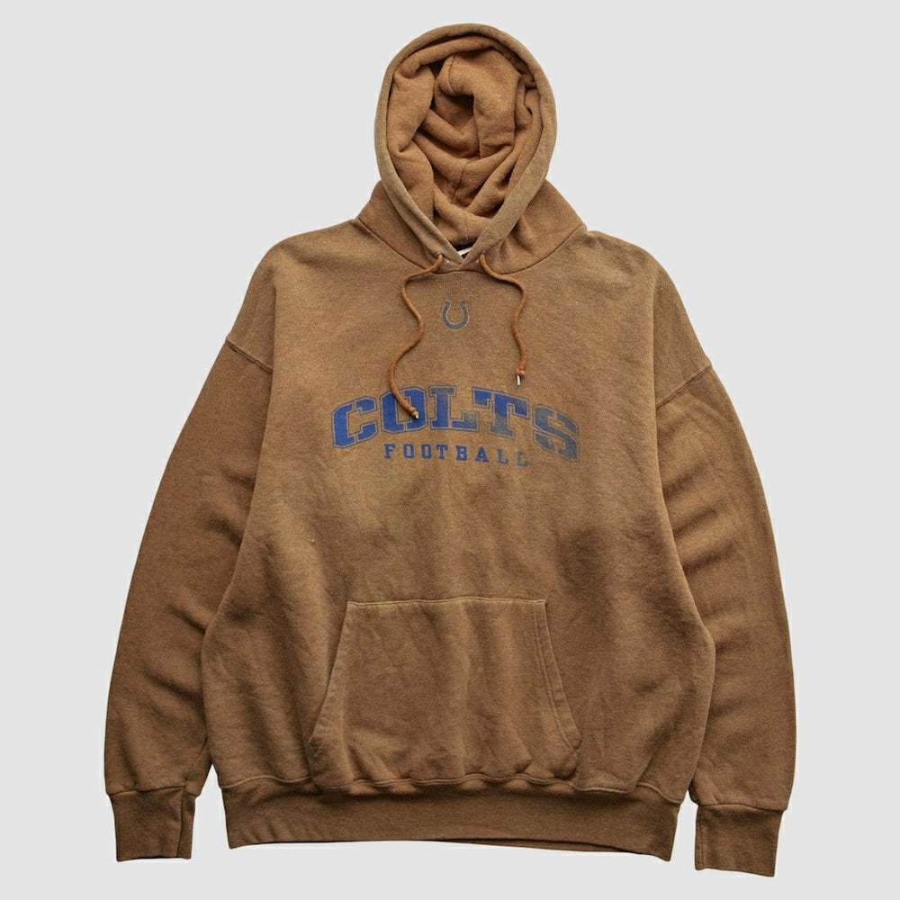 Fanatics Indianapolis Colts NFL 2000s Hooded Pullover Sweatshirt Brown Vintage