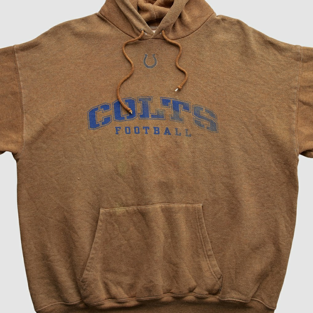 Fanatics Indianapolis Colts NFL 2000s Hooded Pullover Sweatshirt Brown Vintage