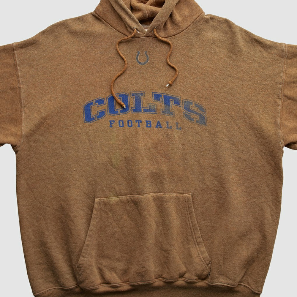 Fanatics Indianapolis Colts NFL 2000s Hooded Pullover Sweatshirt Brown Vintage