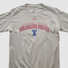 Philadelphia Phillies Majestic 2000s Long Sleeve T-shirt - Heather Gray - Vintage - Fanatics Sale