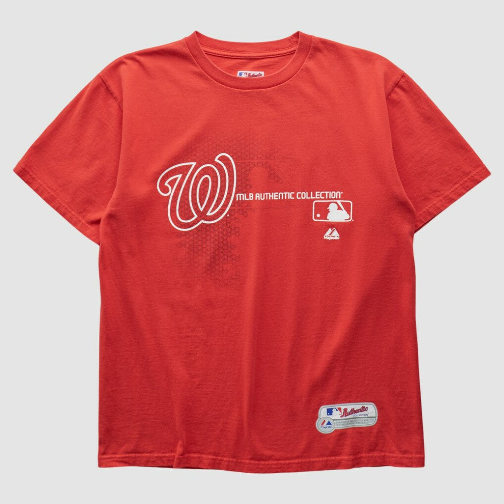 Washington Nationals Majestic 2000s T-shirt - Red - Vintage - Fanatics Discount