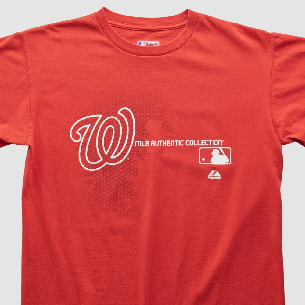 Washington Nationals Majestic 2000s T-shirt - Red - Vintage - Fanatics Discount