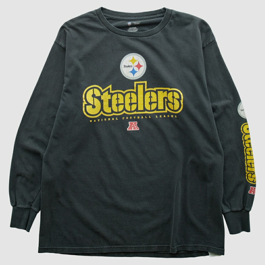 Fanatics Pittsburgh Steelers NFL 2000s Long Sleeve T-shirt Black Vintage