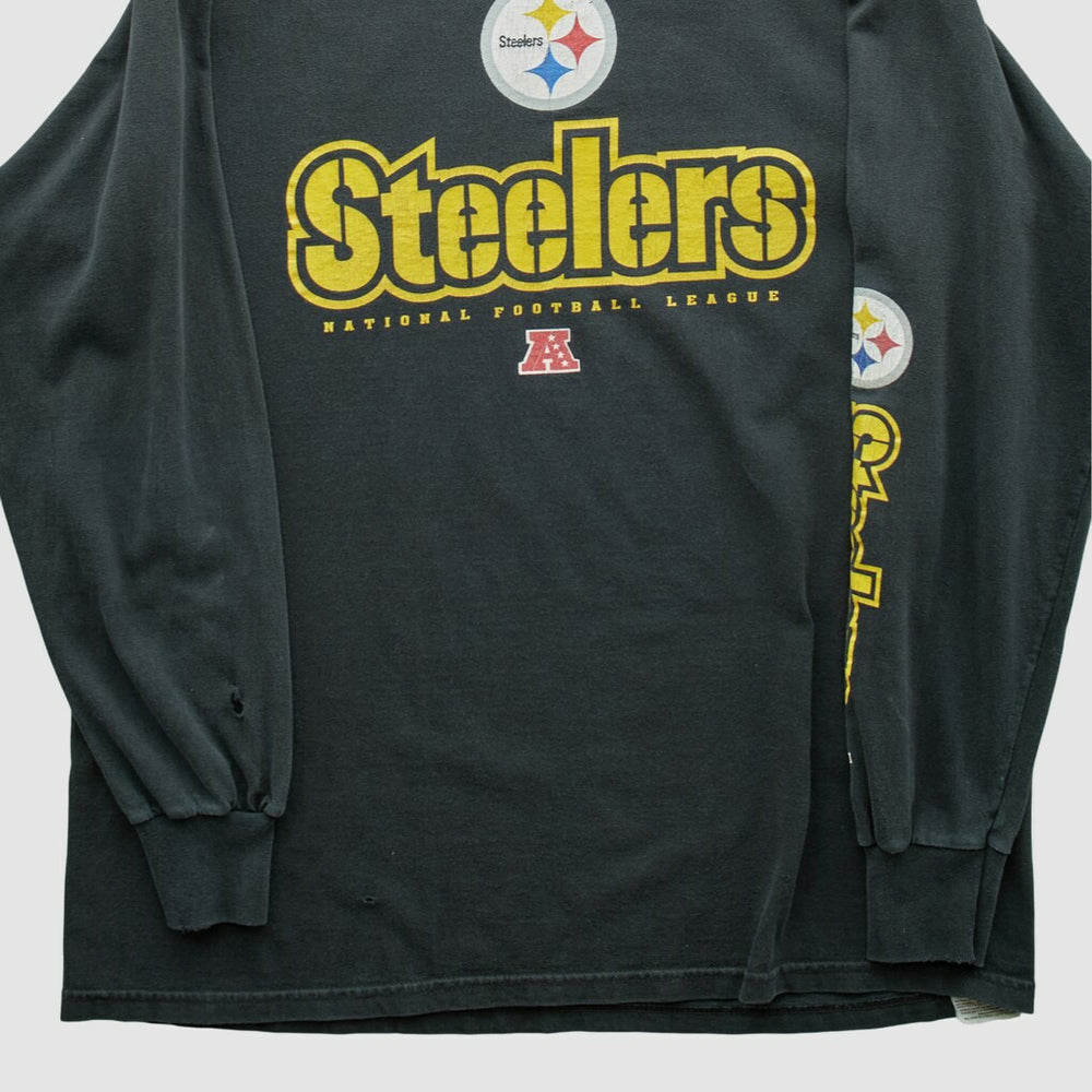 Fanatics Pittsburgh Steelers NFL 2000s Long Sleeve T-shirt Black Vintage