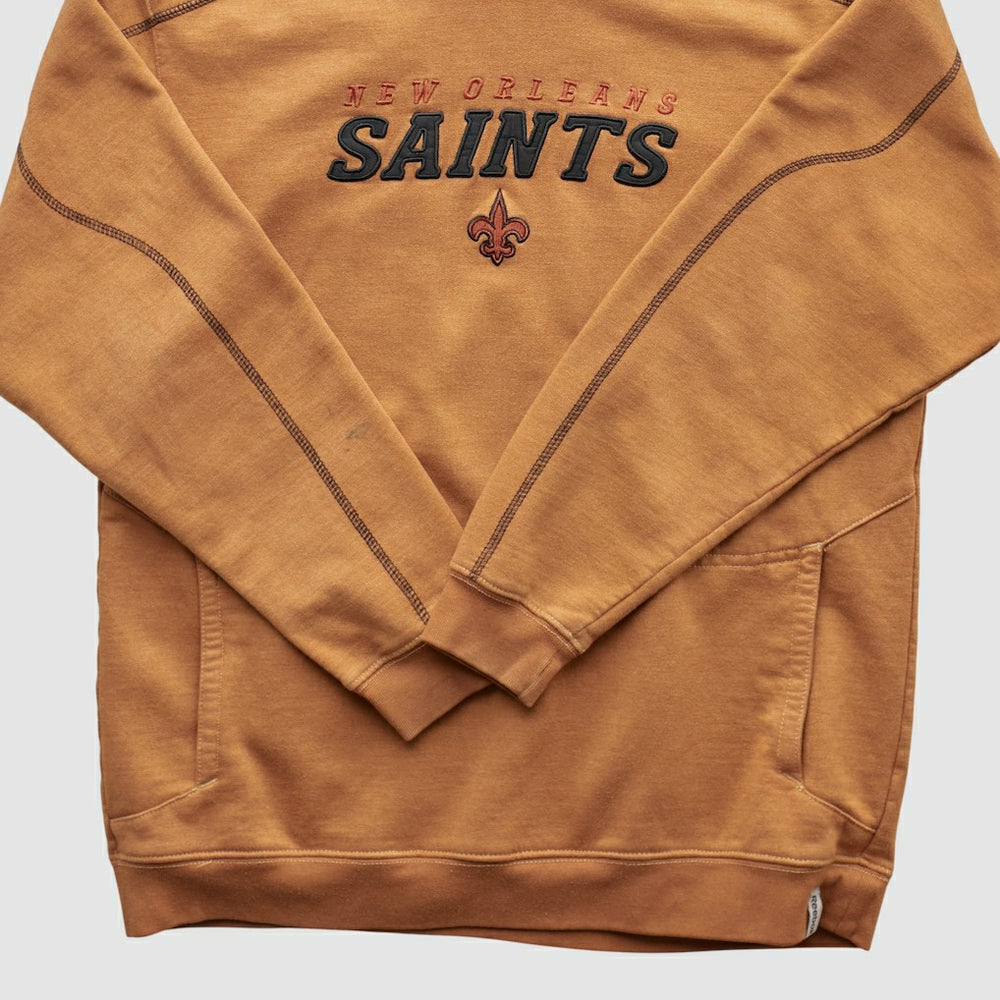 Fanatics New Orleans Saints 2000s Hooded Pullover Sweatshirt Tan Vintage