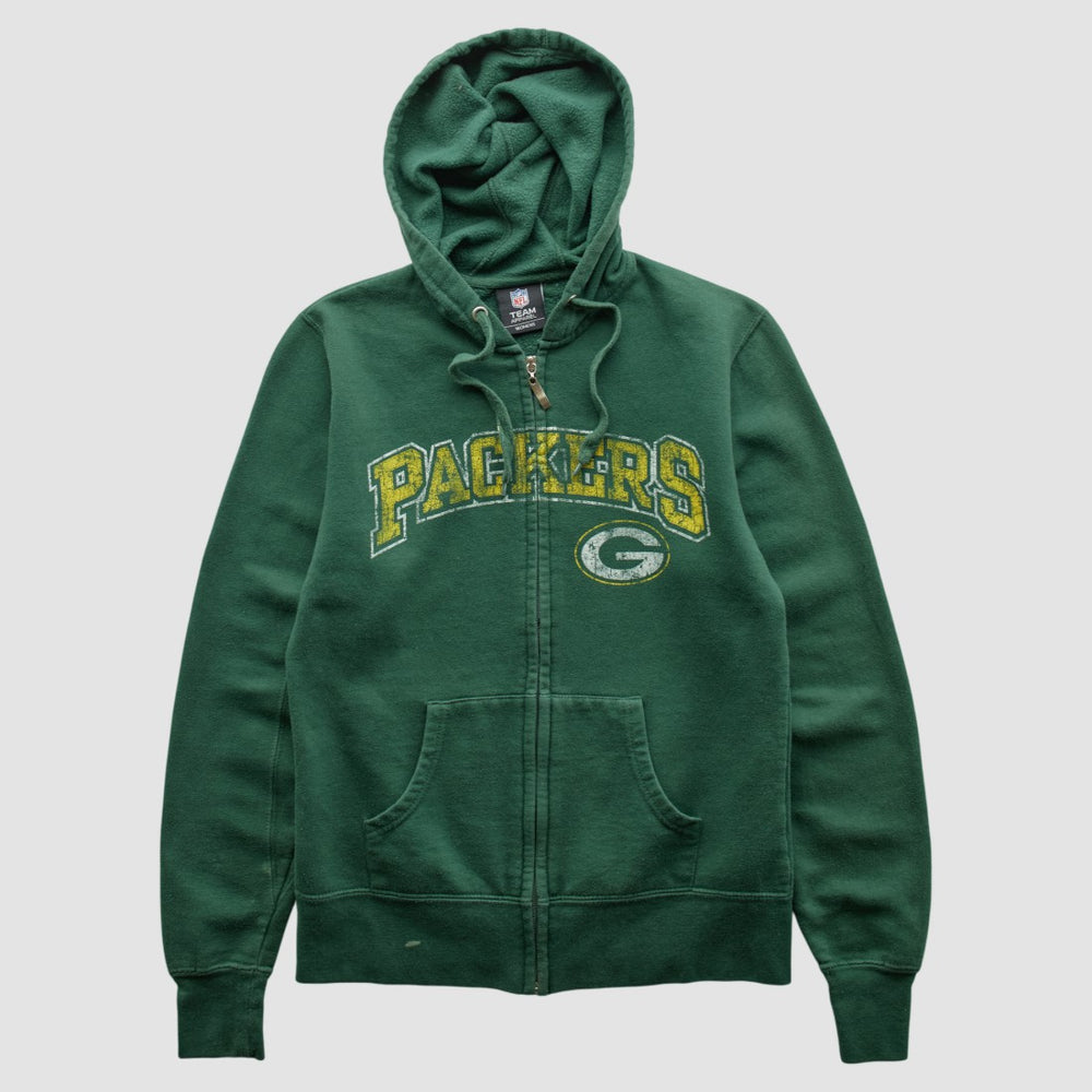 Fanatics Green Bay Packers NFL 2010s Hooded Full Zip Sweatshirt Green Vintage