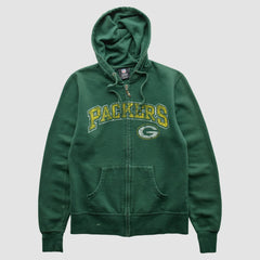Fanatics Green Bay Packers NFL 2010s Hooded Full Zip Sweatshirt Green Vintage