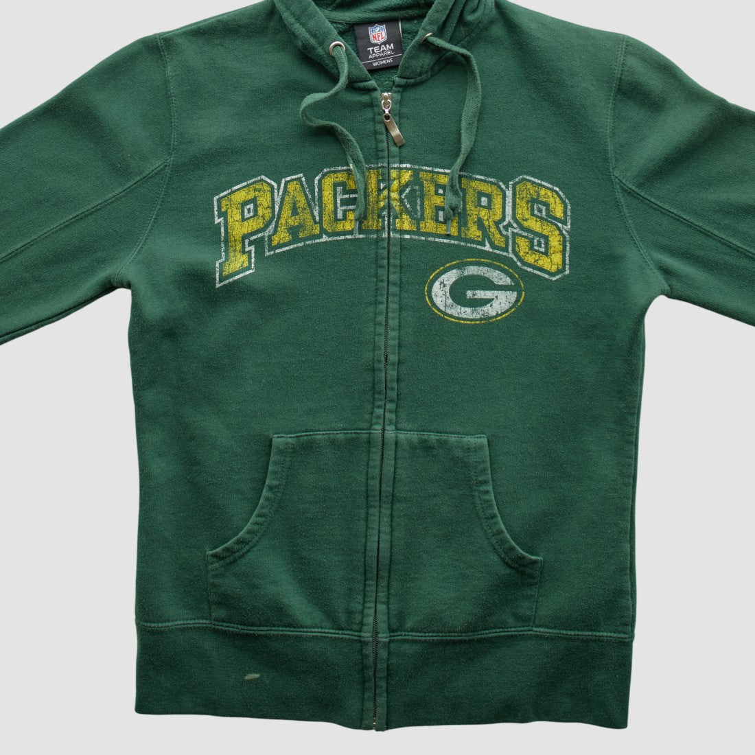 Fanatics Green Bay Packers NFL 2010s Hooded Full Zip Sweatshirt Green Vintage