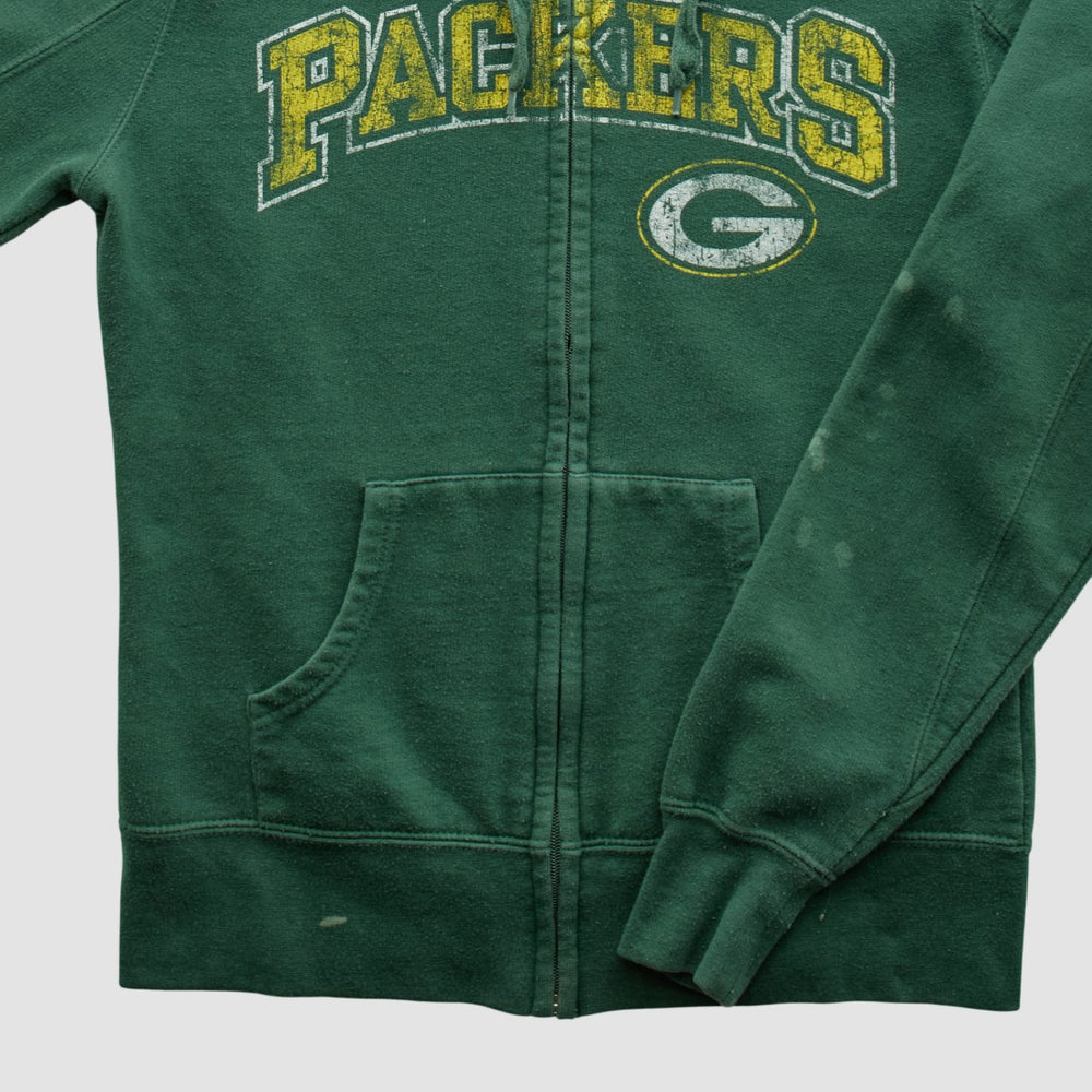 Fanatics Green Bay Packers NFL 2010s Hooded Full Zip Sweatshirt Green Vintage