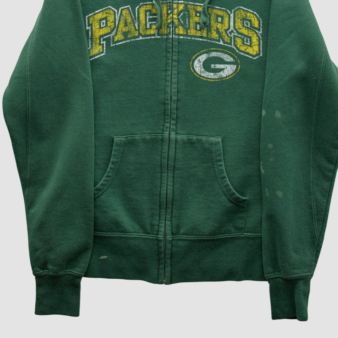 Fanatics Green Bay Packers NFL 2010s Hooded Full Zip Sweatshirt Green Vintage