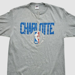 Charlotte Hornets Trench 90s T-shirt Heather Gray Vintage | Vintage US