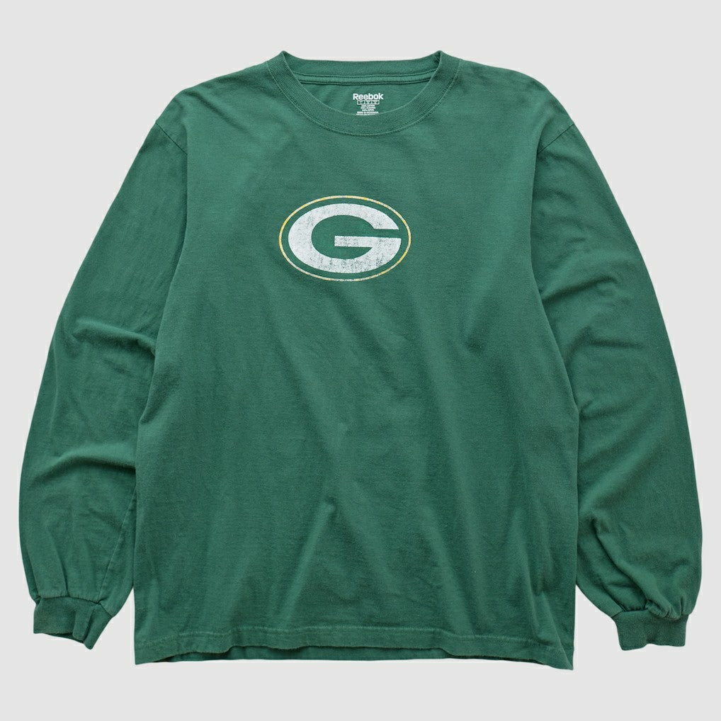 Fanatics Green Bay Packers Reebok 2000s Long Sleeve T-shirt Green Vintage