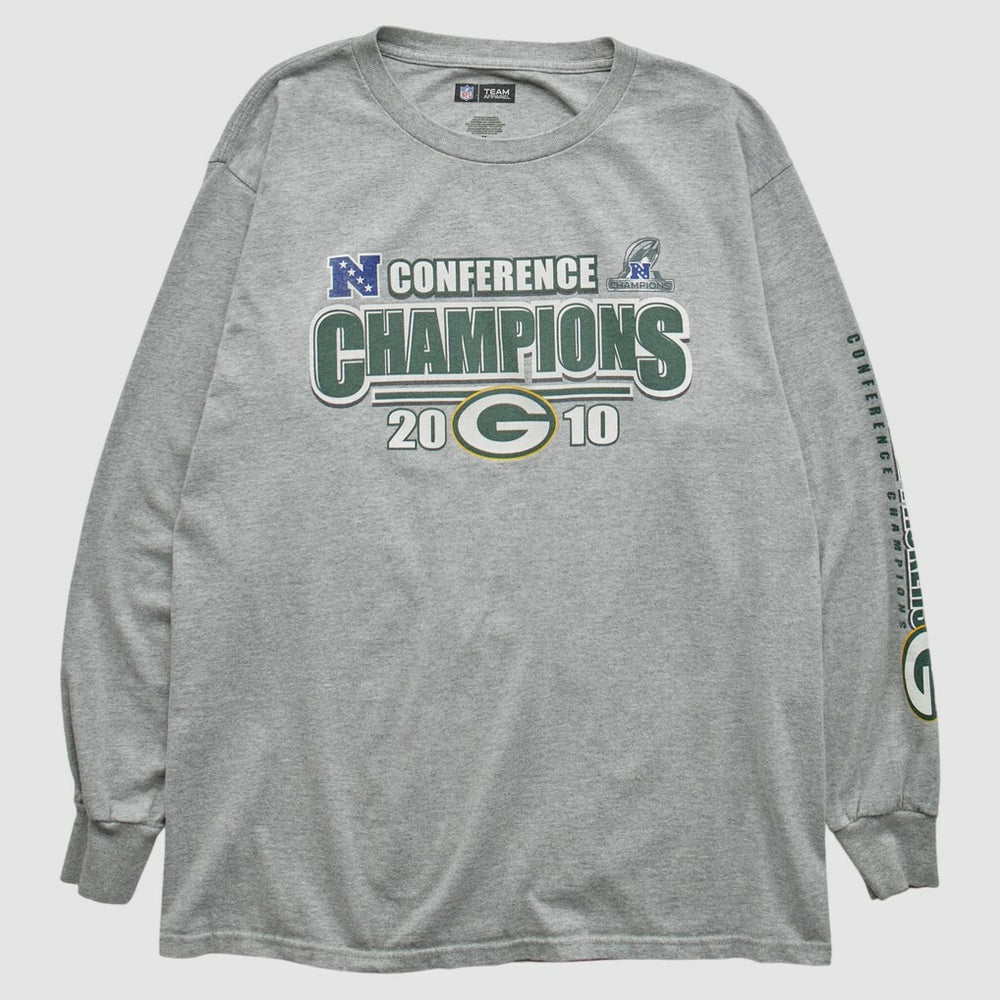 Fanatics Green Bay Packers NFL 2010 Long Sleeve T-shirt Heather Gray Vintage