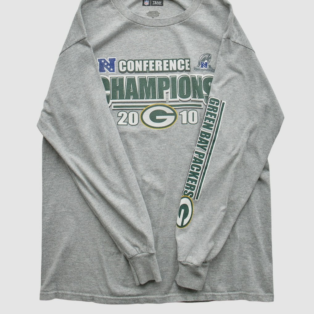 Fanatics Green Bay Packers NFL 2010 Long Sleeve T-shirt Heather Gray Vintage