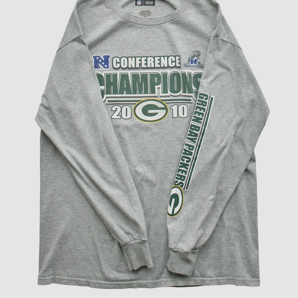 Fanatics Green Bay Packers NFL 2010 Long Sleeve T-shirt Heather Gray Vintage