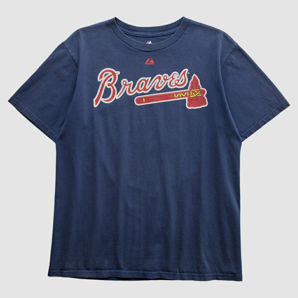 Atlanta Braves Majestic 2000s T-shirt - Navy - Vintage - Fanatics on Sale