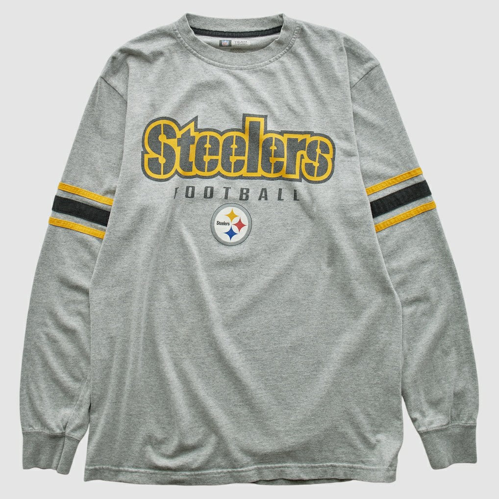 Fanatics Pittsburgh Steelers NFL 2000s Long Sleeve T-shirt Heather Gray Vintage