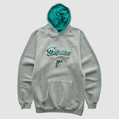Fanatics Miami Dolphins NFL 2000s Hooded Pullover Sweatshirt Heather Gray Vintage